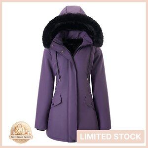 Winter Puffer Coat Waterproof Fleece Lined Long Parka Elegant Chic Oversized